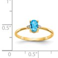 thumbnail image 2 of 14K Yellow Gold Diamond & Blue Topaz Birthstone Ring, 2 of 2