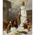 thumbnail image 3 of Karl Girardet 12x14 Black Modern Framed Museum Art Print Titled - The Snowman, 3 of 5