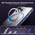 thumbnail image 3 of for iPhone 12 Case & iPhone 12 Pro Case with 360° Rotatable Magnetic Ring Stand [Compatible with Magsafe] [Military-Grade Protection] Translucent Back Phone Case 6.1" for Women Men, Purple, 3 of 15