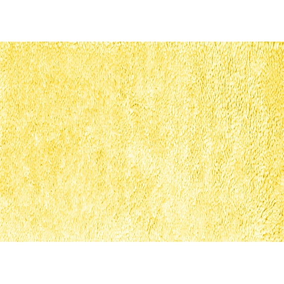 Ahgly Company Machine Washable Indoor Rectangle Solid Yellow Modern Area Rugs, 2' x 4'
