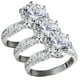 thumbnail image 1 of Anillos de Boda CrystalLuxe 3Pzas Talla 10 19.8mm Circunferencia 61mm Circonia/Metal Plata High Monaco MXCXE-023, 1 of 1