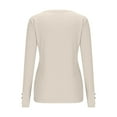 thumbnail image 6 of Diufon Tight Long Sleeve Shirts for Women Stretchy Casual T Shirts Fall Fashion Button Crewneck Basic Tops, 6 of 8