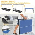 thumbnail image 5 of TROPOW Portable Ping Pong Table, Indoor/Outdoor Ping Pong Table for Adults/Teens, Table Tennis Table with 2 Table Tennis Paddles and 3 Balls, 5 Minute Assembly, 60 x 26 x 27.5 Inch, 5 of 8