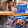 thumbnail image 4 of TECH CIRCLE Kids Case for Galaxy Tab S9 FE 5G 10.9" & Galaxy Tab S9/S8/S7 11" Tablet Case with S Pen Holder, Light Weight Shockproof Rugged Protective Handle Stand Kids Friendly EVA Foam Case,Blue, 4 of 6