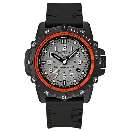 Luminox Commando Frogman 3301 Black/Orange Gray Dial 42mm Rubber Men's Watch