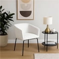 thumbnail image 6 of Voro Dining Chair Set of 2- Mist White Fabric- Sleek Black Metal Legs, 6 of 6