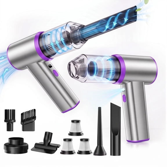 YIKEXINCHEN Handheld Vacuum Cleaner Cordless Car Vacuum 8000Pa 4-in-1 Portable Mini Household Compact Vacuum w/ 7 Attachments&LED Light