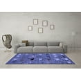 thumbnail image 3 of Ahgly Company Indoor Round Abstract Blue Modern Area Rugs, 5' Round, 3 of 4