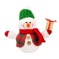 thumbnail image 2 of Christmas Table Decorations Pre-lit Cute Plush Snowman with Warm LED Lights, 8.27Inch LED Lighting Snowman Tabletop Figurine, Winter Xmas Decor for Home Indoor Kitchen Room Holiday Party, 2 of 6