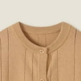 thumbnail image 3 of Eltusu Baby Boys Sweaters Cardigans, Cotton Long Sleeve Solid Color Crew Neck Fall Cardigans Khaki Size 1-2 T, 3 of 5