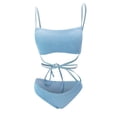 thumbnail image 4 of Daisyyozoid Womens Swimwear Clearance Bikini Solid Splicing Two-piece Beachwear Set, 4 of 4