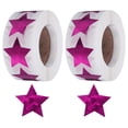 thumbnail image 1 of Uxcell 2 Rollos de Etiquetas Autoadhesivas en Forma de Estrella Brillantes de 1 Pulgada, Rojo Rosa (C-85-25), 1 of 5
