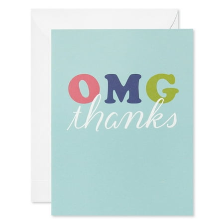 American Greetings Thank You Stationery with Envelopes, Blue OMG Thanks (20-Count)