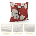 thumbnail image 4 of ONETECH Throw Pillow Covers Japanese Tree Eastern Nature Home Flowers Cherry Blossom Beige Cream Decorative Pillow Cases Home Decor Square Pillowcases, 4 of 5
