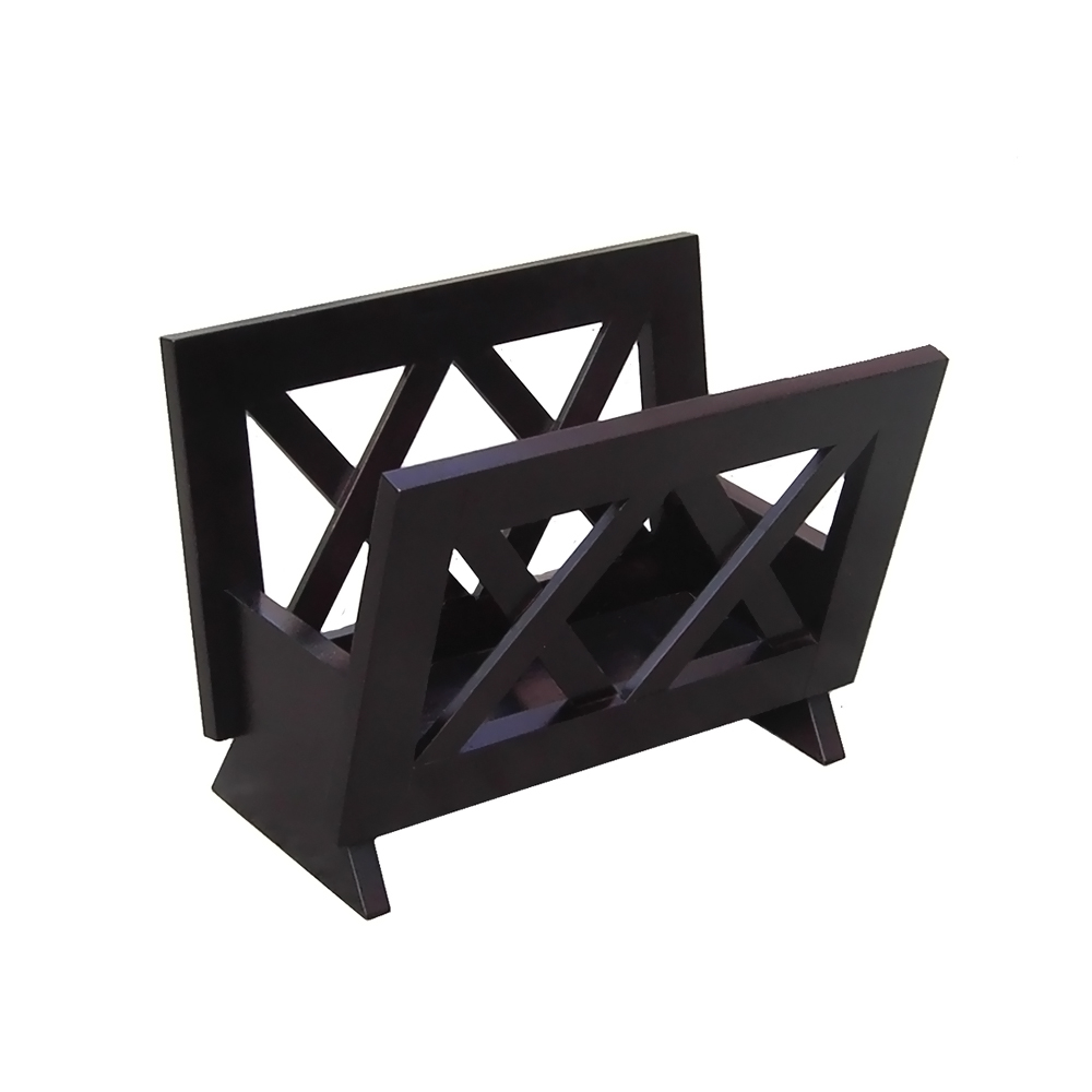 Oceanstar Contemporary Mahogany Solid Wood Magazine Rack 15.75 in L x 10.25 in W x 11.25 in H