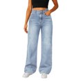 thumbnail image 3 of Yungyresw Women Wide Leg Jeans Y2K Loose Fit Wide Leg High Waisted Baggy Denim Pants Outdoor Fashion Casual Streetwear Blue 2XL, 3 of 5