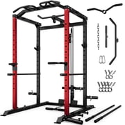 MITONOS Power Cage, Multi‑Function 2000LBS Squat Power Rack with LAT Pulldown, Pull‑Up Bar & Cable Pulley System for Home Gym