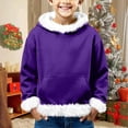 thumbnail image 2 of LTTVQM Kids Boys Sherpa Fleece Lined Hoodie Christmas Santa Sweatshirts Toddler Winter Cozy Furry Pullover Xmas‌ Jacket Purple 3-4 Years, 2 of 7