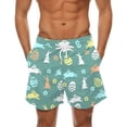 thumbnail image 1 of Aayomet Swim Trunks Men Easter Printing Pocket Buckle Lapel Shorts (Blue, L), 1 of 3