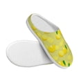 thumbnail image 3 of Disketp Bright Lemons Women's Men's Slippers Plush Slip-On House Slipper for Winter Indoor Soft Cushion Non-slip Fluffy Slides Slippers-8, 3 of 7