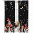 thumbnail image 2 of Sheer Curtains 108 Inches Long, Mushroom Light Filtering Window Curtains for Living Room, Botanical Watercolor Gnomes Butterfly Leaf Plant Rod Pocket Voile Sheer Curtain Drapes, 52"Wx108"L, 2 Panels, 2 of 8