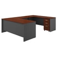 thumbnail image 1 of Pemberly Row 72"W U-Shaped Desk with Mobile File Cabinet in Hansen Cherry, 1 of 7