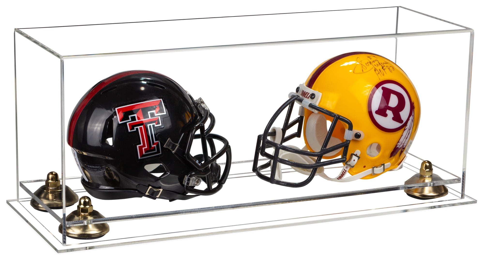 2 Mini Football Helmet Display Case (not Full Size) Clear Acrylic