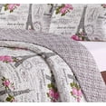 thumbnail image 2 of Harper Lane Vintage Paris Brushed Microfiber Quilt Set, Full/Queen - Reversible 5 Piece, 2 of 3