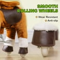 thumbnail image 3 of Childrens Bike, Qaba Ride on Horse, Walking Horse Toy, Kids Plush Riding Horse, Pony with Wheels & Neighing Sound for 3-5 Years Old up to 132 Pounds, Brown, Brown Kids Bike,Polyester Girls Bike, 3 of 9