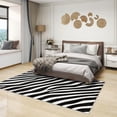 thumbnail image 2 of Zebra Print Rugs for Living Room - 6x8 Rug - Zebra Print Rug - Black and White Animal Print Area Rug - Trippy Printed Rugs - Zebra Stripe Carpet, 2 of 7