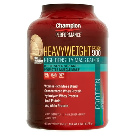 Champion Performance Heavyweight Gainer 900 Vanilla Ice Cream Dietary Supplement, 7 lbs