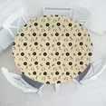 thumbnail image 3 of Ambesonne Music Fitted Round Tablecloth, Retro Records Headphones, 36"- 40" Diameter, Cream Black, 3 of 5