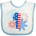 thumbnail image 3 of Inktastic First Birthday- Fourth of July Fireworks Boys or Girls Baby Bib, 3 of 4