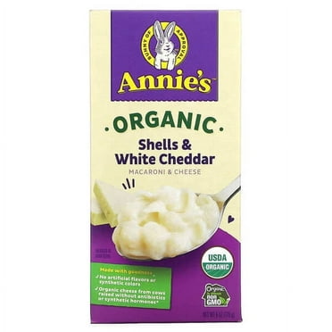 Annie's Homegrown, Organic Macaroni & Cheese, Shells and White Cheddar, 6 oz Pack of 2