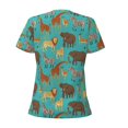 thumbnail image 3 of Uemuo Cute Animals Drawing Women's Deep V-Neck Low Cut Tops - Casual Loose Fit with Stainless Steel Loop, Soft, Breathable, Perfect for Office, Travel, and Daily Wear-X-Large, 3 of 5