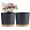 Black and gray, variant on 8inch Resin Plant Pot Circular Separation Succulents Planter Flowerpot with Drainage Tray Plant Growth Cultivation Pot