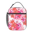 thumbnail image 1 of YFYANG Sac à Lunch Portable Réutilisable pour Adultes / Enfants, Motif Fleur Aquarelle Rouge Poignée à Boucle Mains Libres Isolation / Sac Froid pour École, Travail, Pique-Niques, Voyage, 1 of 6