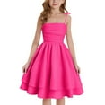 thumbnail image 3 of SGMVNU Girls Summer Dress Sleeveless Strappy Casual for Dresses Kids Elastic Comfortable Outdoor Play (Red Size 12 Years), 3 of 8