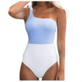 thumbnail image 1 of Gibobby Trajes de Natación para Mujer Traje de baño Bloque de baño Color Traje de mujer Bowknot Traje de baño de una pieza Hombro Un traje de baño Tankin(Azul celeste,M), 1 of 5