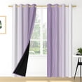 thumbnail image 3 of Nanqianyi Modern Lavender White Gradient Blackout Curtains with Grommets, Abstract Wavy Line Window Treatments, Thermal Insulated, 2 Panels, 52"W x 84"L, 3 of 6