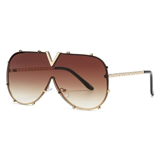 Gafas de sol V8, gafas de moda, gafas de sol personalizadas de una sola pieza, hechas de metal