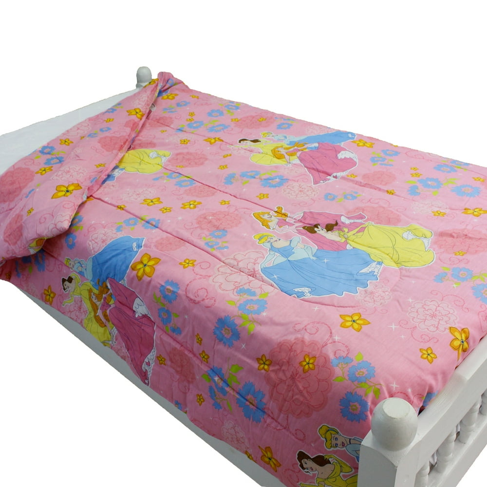 Disney Princesses Twin Bed Comforter Cinderella Pink Blossoms Bedding