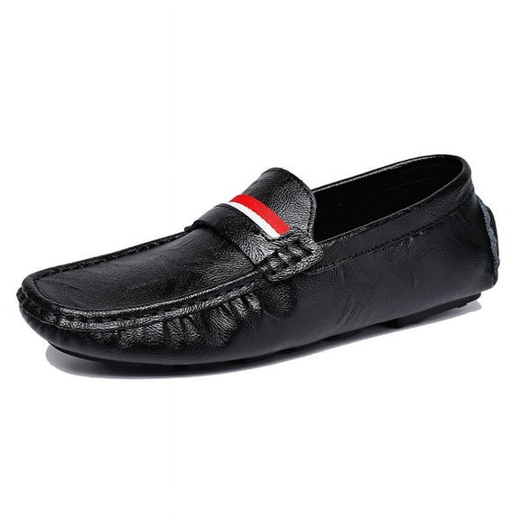 Big Size Men's Casual Loafers Slip On Leather Shoes Comfortable Lightweight Driving Shoes Male Moccasins Classic Penny Loafer Flats Boat Shoes Outdoor Walking Shoes