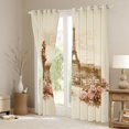 thumbnail image 3 of Feelyou Retro Eiffel Tower Curtains Pack of 2 (42x84 Each) for Teens, Boho Pink Rose Floral Curtains Blackout, Couple Anniversary Bedroom Curtains, Window Curtains Decor, 3 of 6