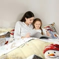 thumbnail image 5 of Castle Fairy Children Queen Bedding 3-Piece: Xmas Snowman Red Sparrows (Super Cozy), 5 of 8