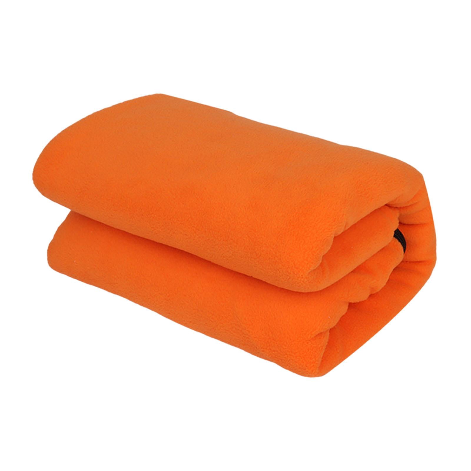 Wswqop Polar Fleece Sleeping Bag Liner Emergency Blanket for Adults Portable Camping Blanket for Traveling Backpacking Cold Weather , Orange