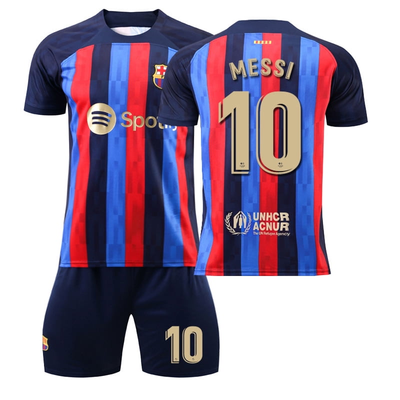 Bestaan Staren Bereid Boy'activewear T-Shirt and Short FC Barcelona Messi Soccer Jersey Traning  Suit for Kids Youth and Adults - Walmart.com