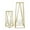 Gold Tube Solid Geometric Round S/2 9", 13"H, variant on DecMode 9", 13"H Geometric Tube Gold Glass Vase with Metal Stand, Set of 2