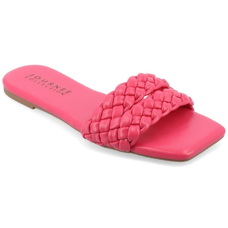 

Journee Collection Womens Sawyerr Tru Comfort Foam Wide Width Dual Braided Band Slide Sandals