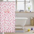 thumbnail image 3 of Manfei Pink Cartoon Flowers Shower Curtain 72Wx72L,Cute Coquette Bowtie Bathroom Curtain, 3 of 5